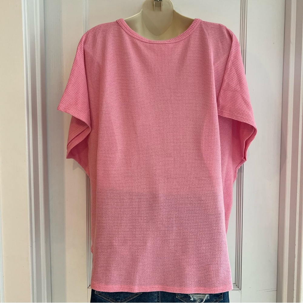 Pink Button Down Waffle Pattern Top size S by Fantastic Fawn - Picture 4 of 7